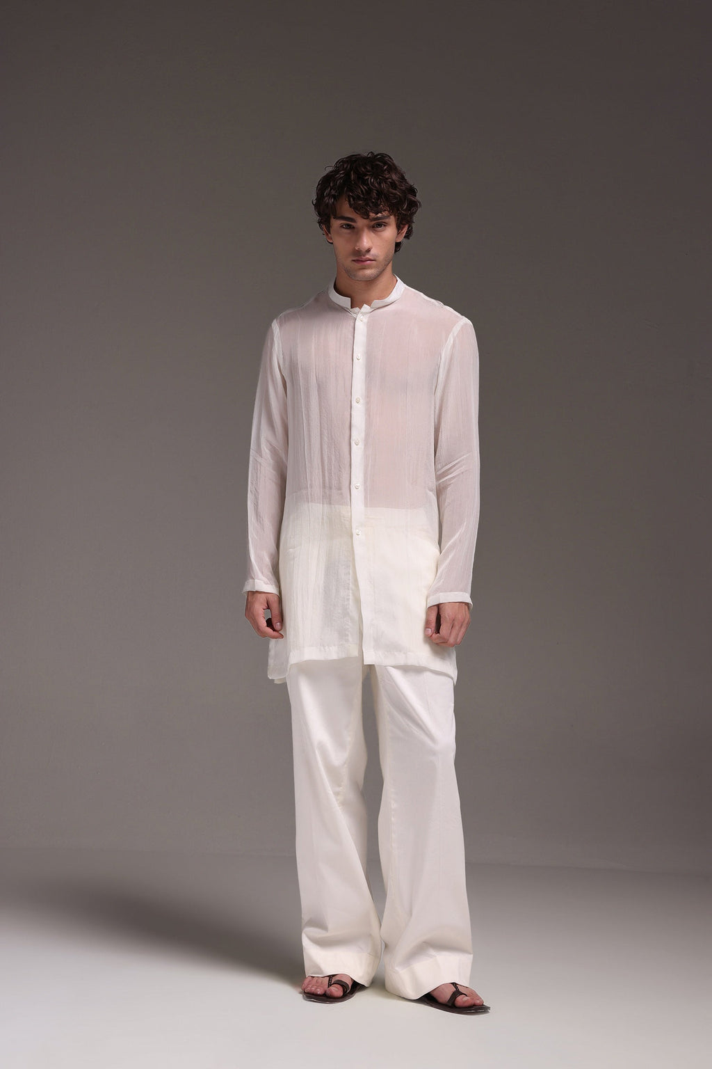 Organza Designer Kurta - Ecru White