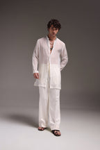 Organza Designer Kurta - Ecru White