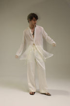 Organza Designer Kurta - Ecru White