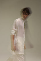 Organza Designer Kurta - Ecru White