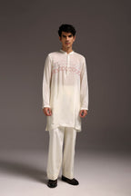 Heart Line - Hand Embroidered Designer Kurta - Ivory