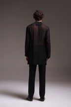 Black Organza Designer Kurta - Black