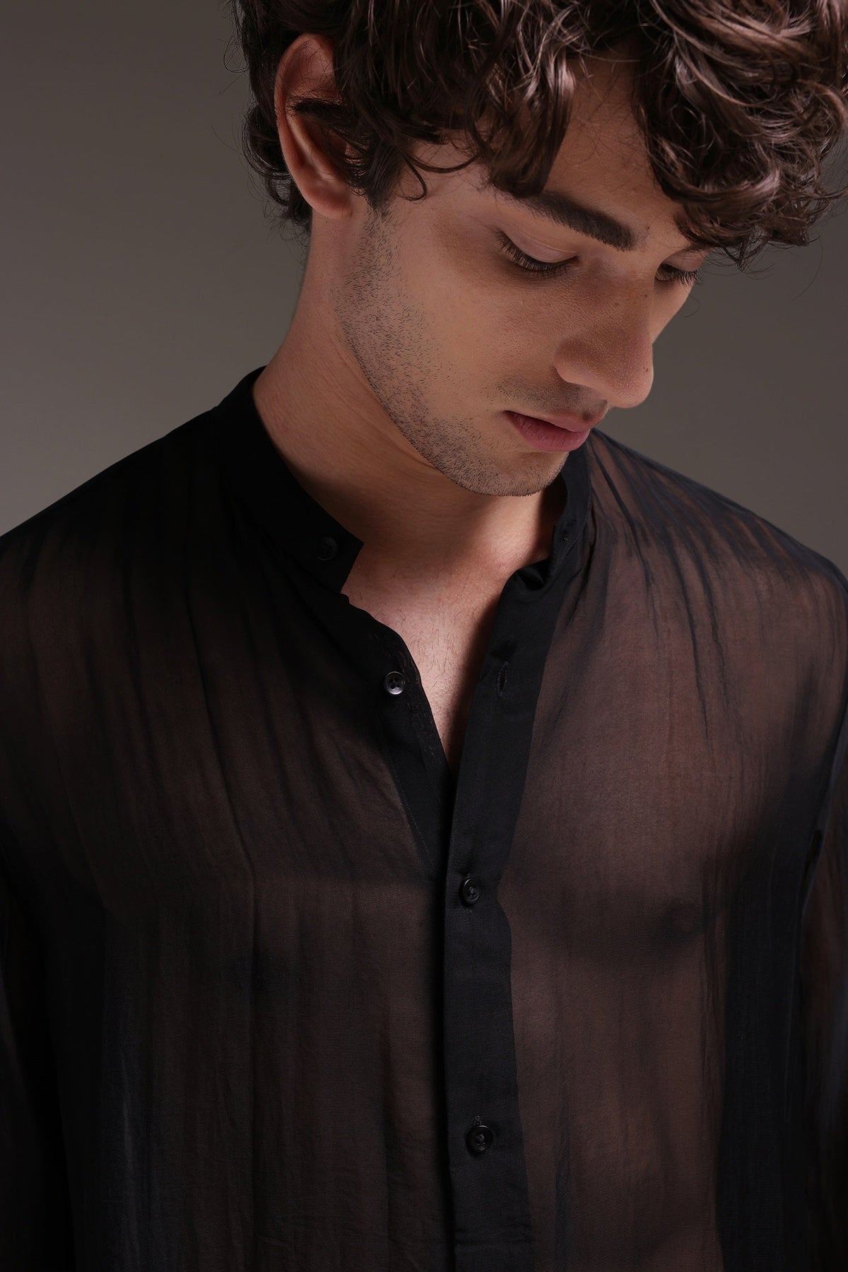 Black Organza Designer Kurta - Black