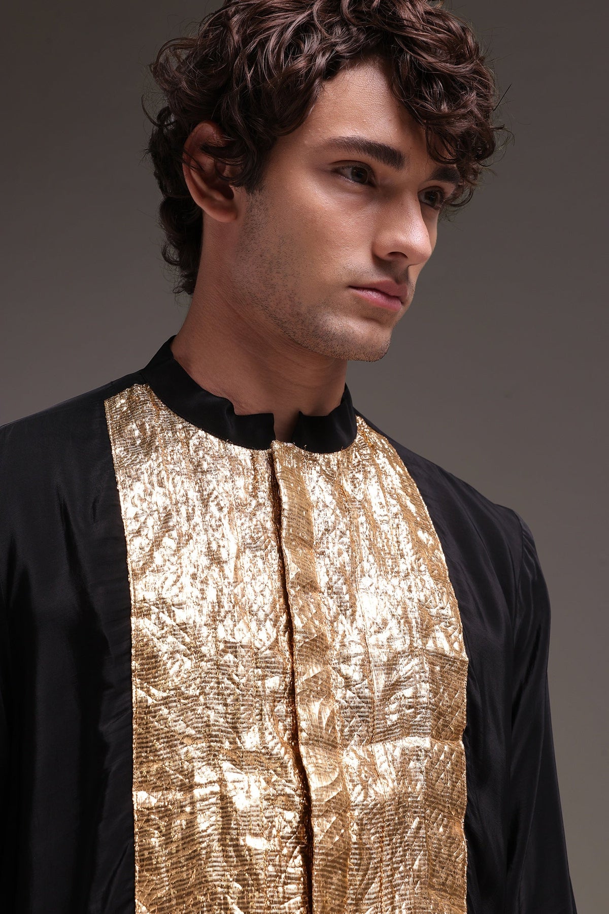 Black Lumpi - Hand Embroidered Designer Kurta - Black