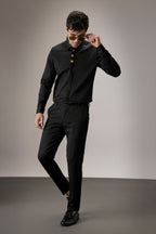 Faces - Hand Embroidered Designer Shirt - Black