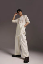 Wade - Hand Embroidered Designer Kurta - Ivory