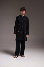 Jingle(Ghungru) - Hand Embroidered Designer Kurta Set - Black