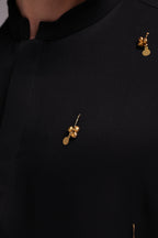 Jingle(Ghungru) - Hand Embroidered Designer Kurta Set - Black