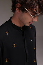 Jingle(Ghungru) - Hand Embroidered Designer Kurta Set - Black