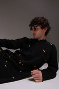 Jingle(Ghungru) - Hand Embroidered Designer Kurta Set - Black