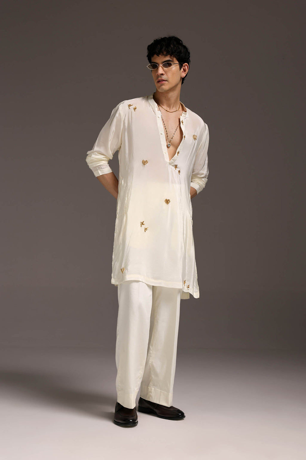 Soul - Hand Embroidered Designer Kurta - Ivory