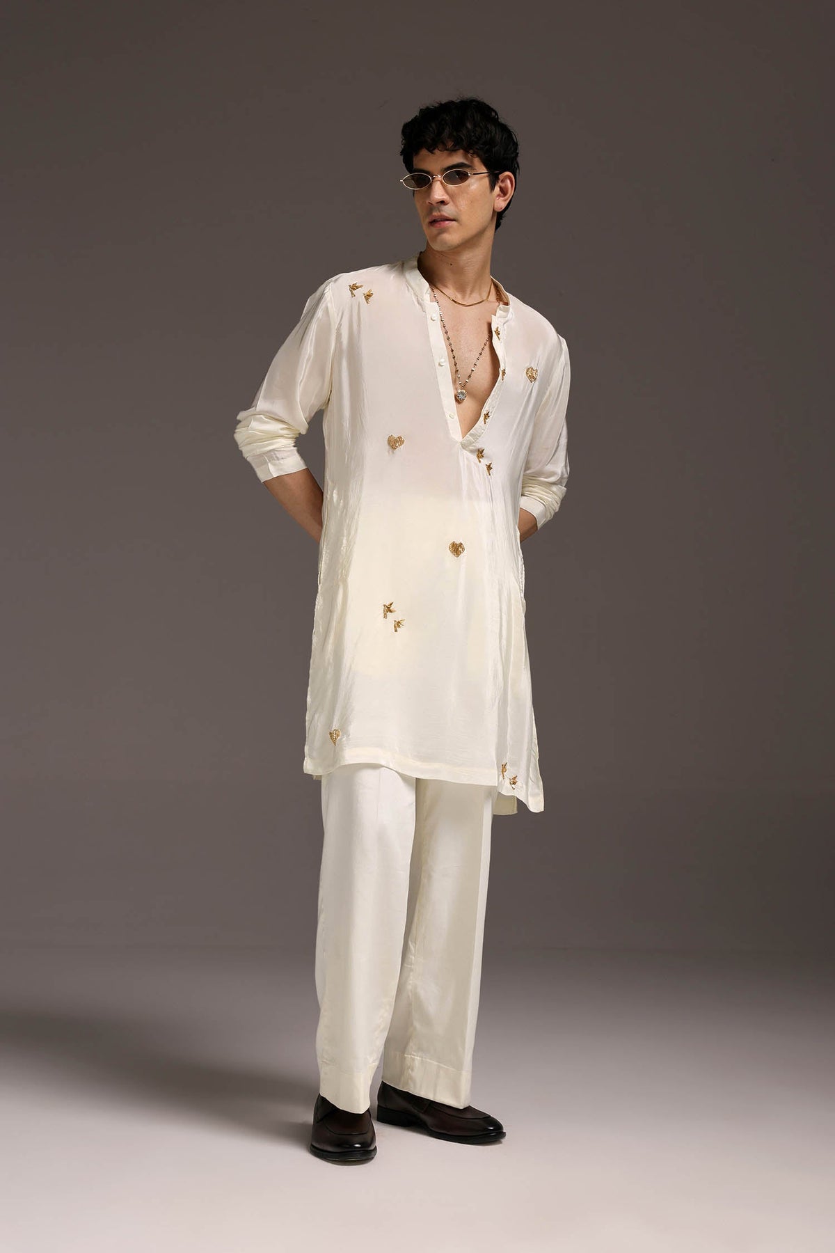 Soul - Hand Embroidered Designer Kurta - Ivory