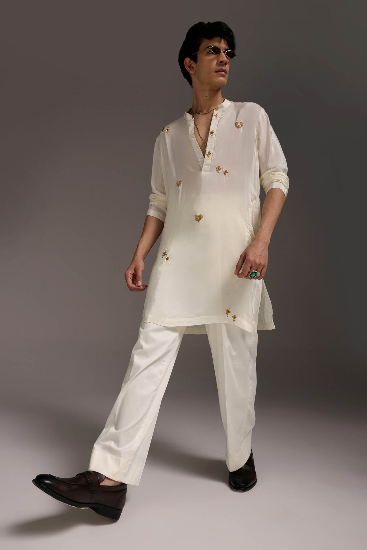 Soul - Hand Embroidered Designer Kurta - Ivory