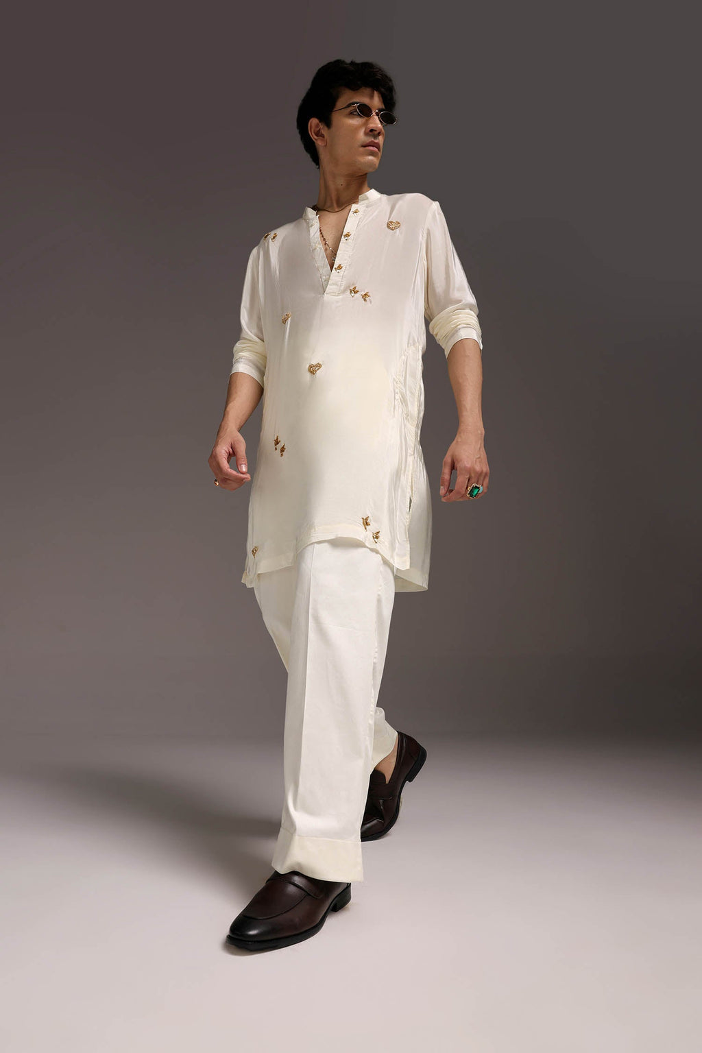 Soul - Hand Embroidered Designer Kurta - Ivory