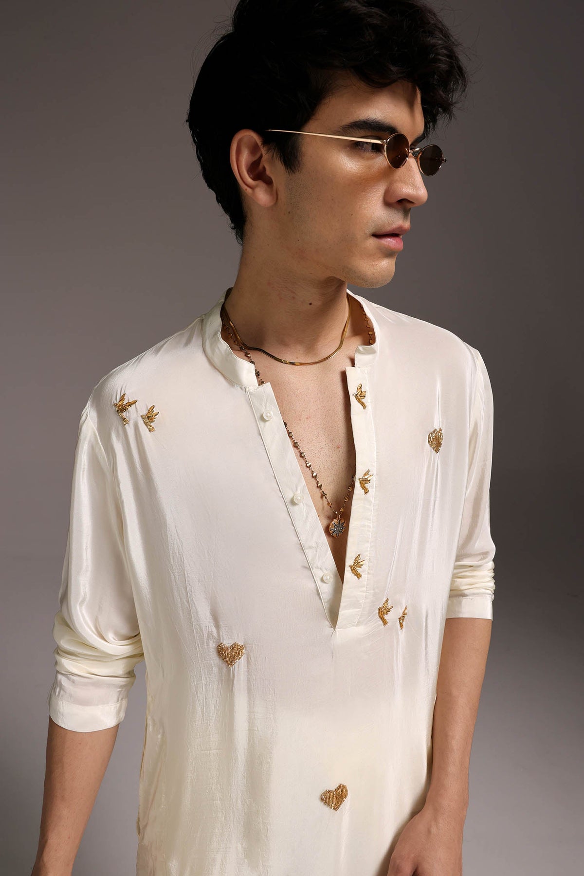 Soul - Hand Embroidered Designer Kurta - Ivory