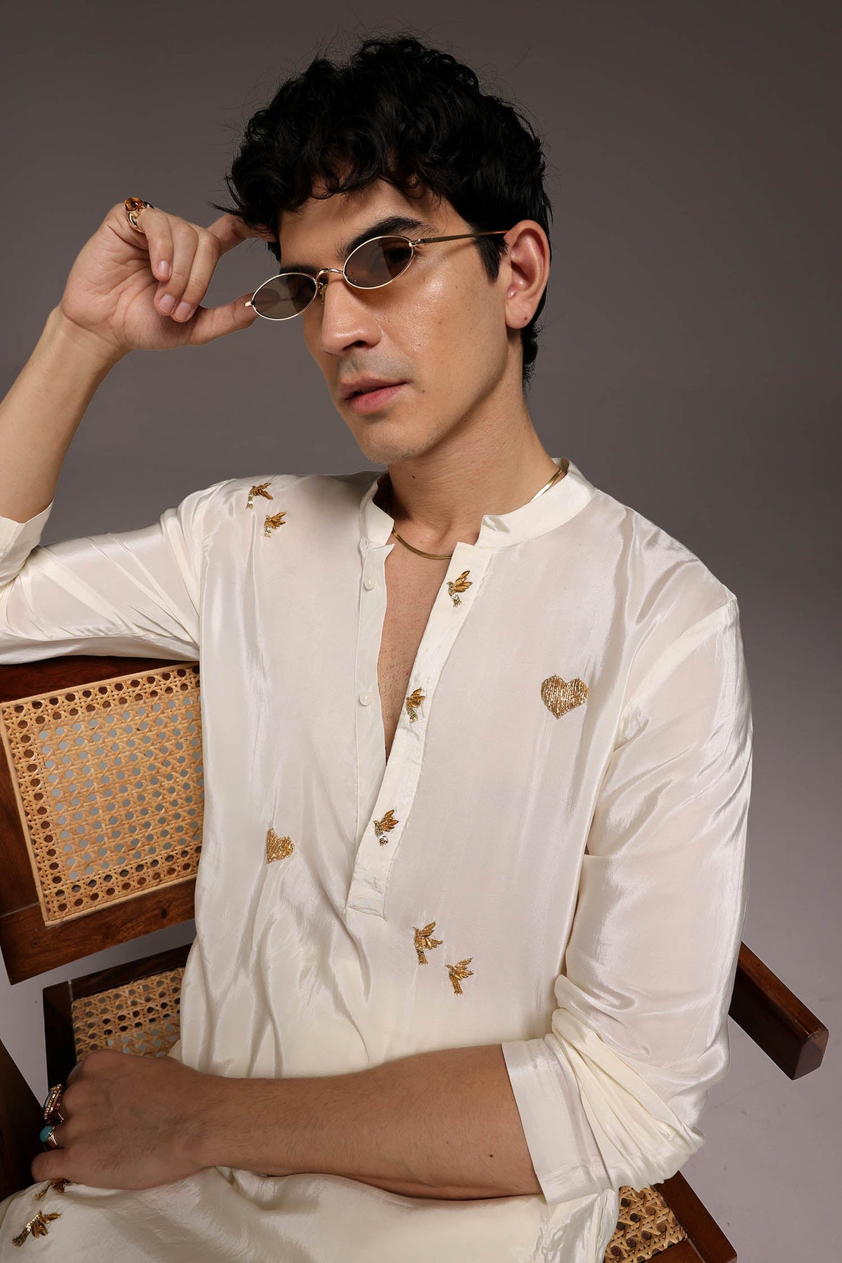 Soul - Hand Embroidered Designer Kurta - Ivory
