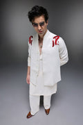 Spring - Hand Embroidered Designer Bundi With Kurta - Ivory