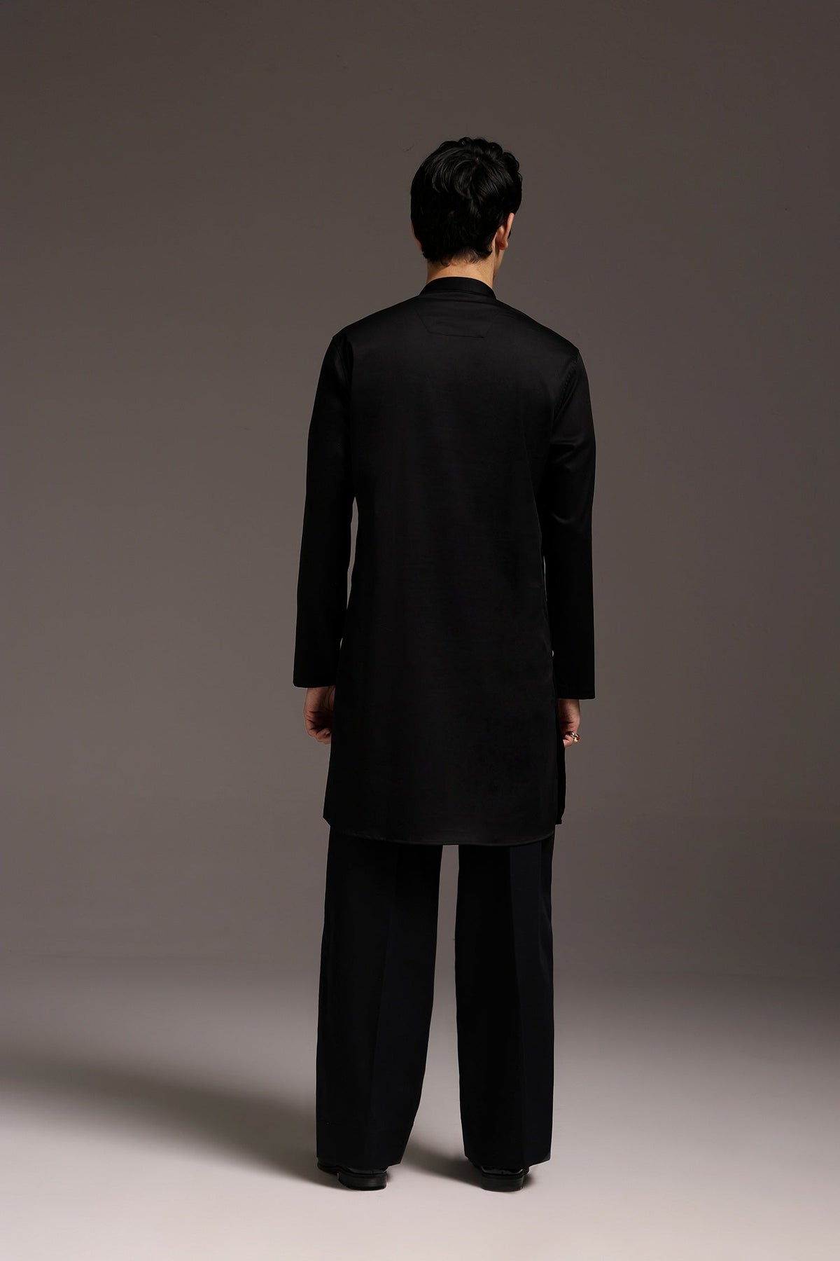 Starlit Patch - Hand Embroidered Designer Kurta - Black