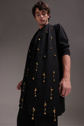 Tinkle - Hand Embroidered Designer Shawl - Black