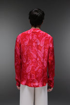 Crimson Dot (Pasiely) - Hand Embroidered Jacket And Shirt - Red