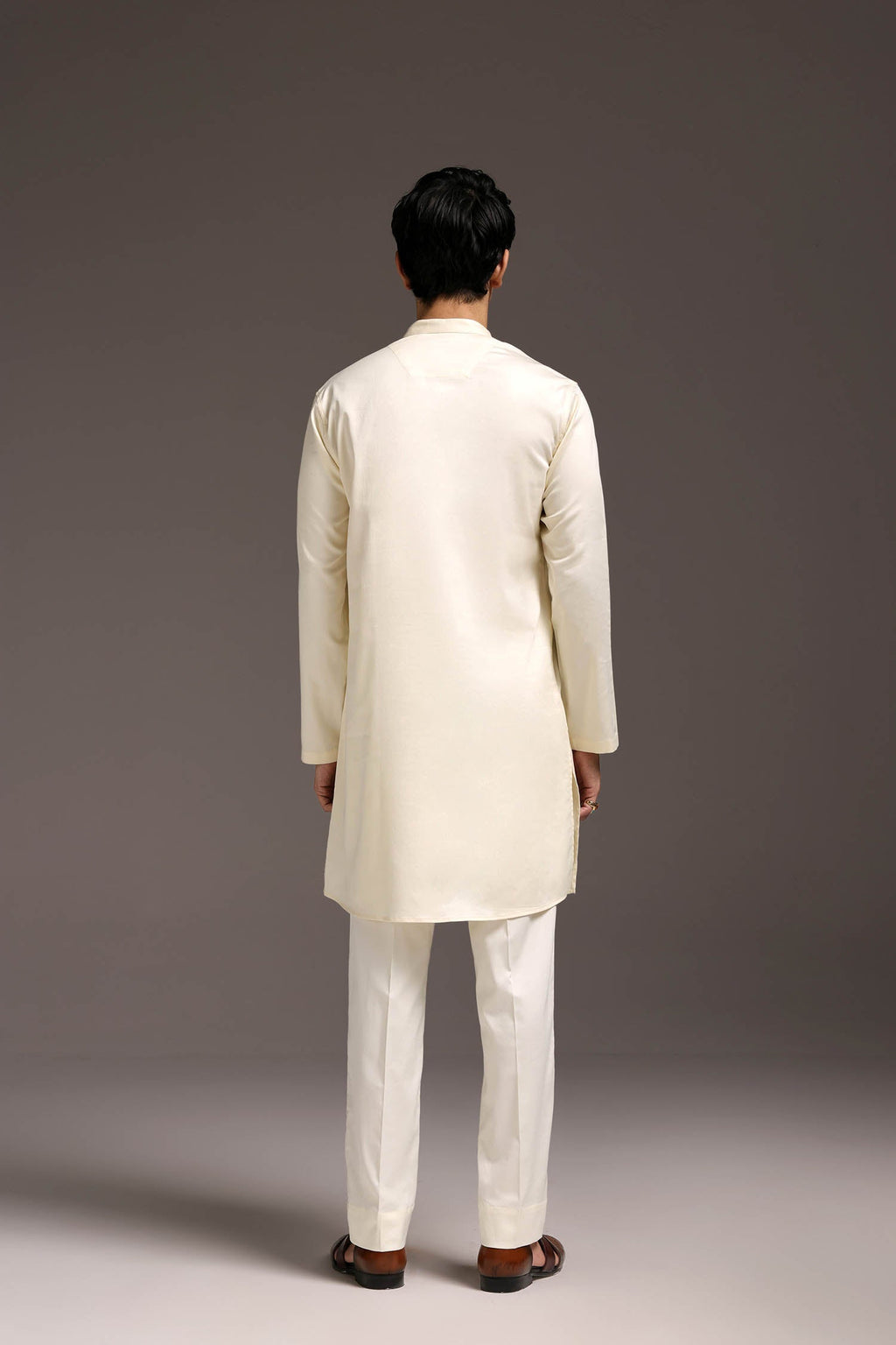 Natant Tiger - Hand Embroidered Designer Kurta - Ivory