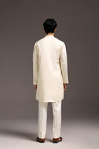 Natant Tiger - Hand Embroidered Designer Kurta - Ivory