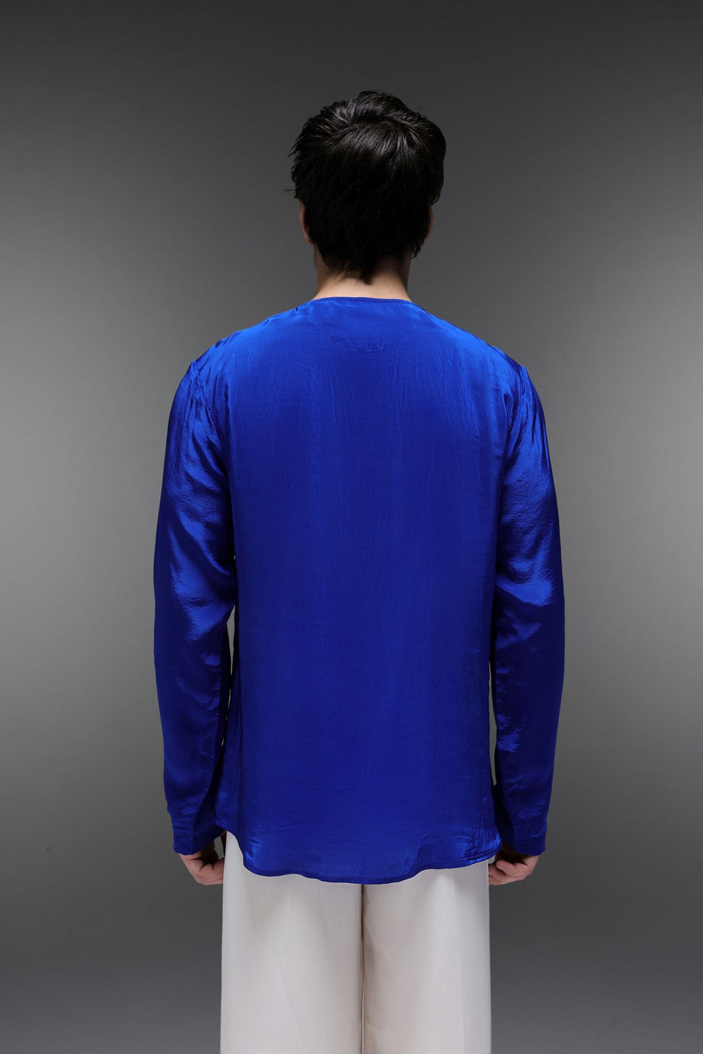 Heron (Bird) - Hand Embroidered Bandhgala - Royal Blue