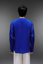 Heron (Bird) - Hand Embroidered Bandhgala - Royal Blue