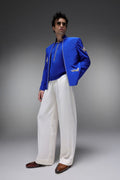 Heron (Bird) - Hand Embroidered Bandhgala - Royal Blue
