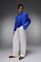 Heron (Bird) - Hand Embroidered Bandhgala - Royal Blue