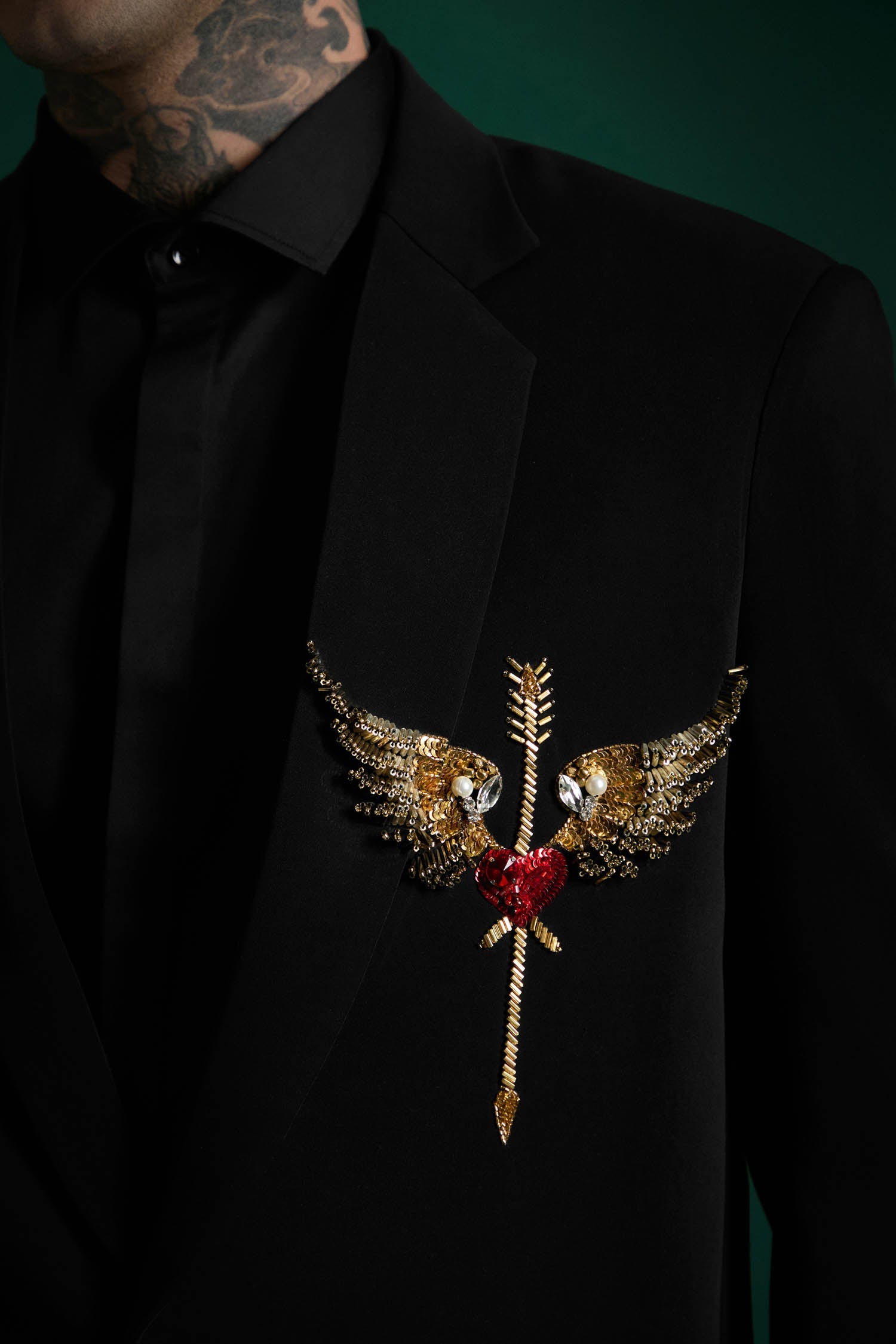 Heart Wing- Hand Embroidered Designer Tuxedo