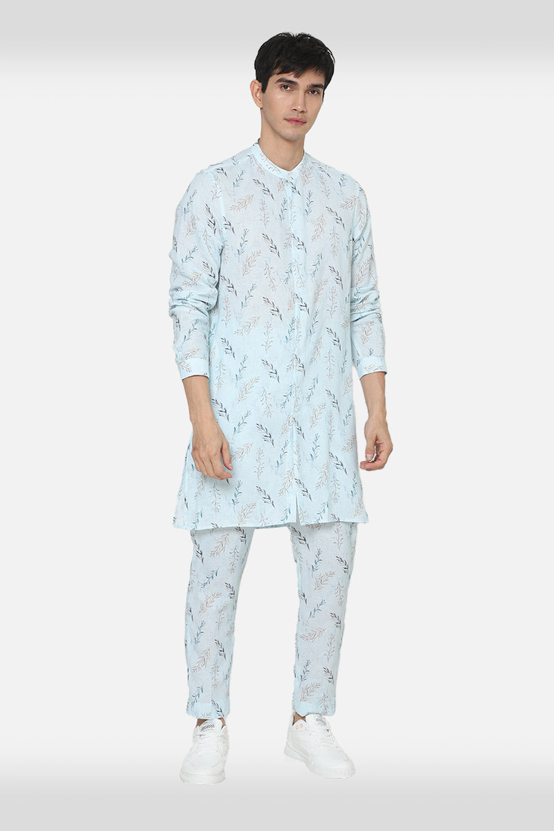 Sky Blue Printed Kurta Set
