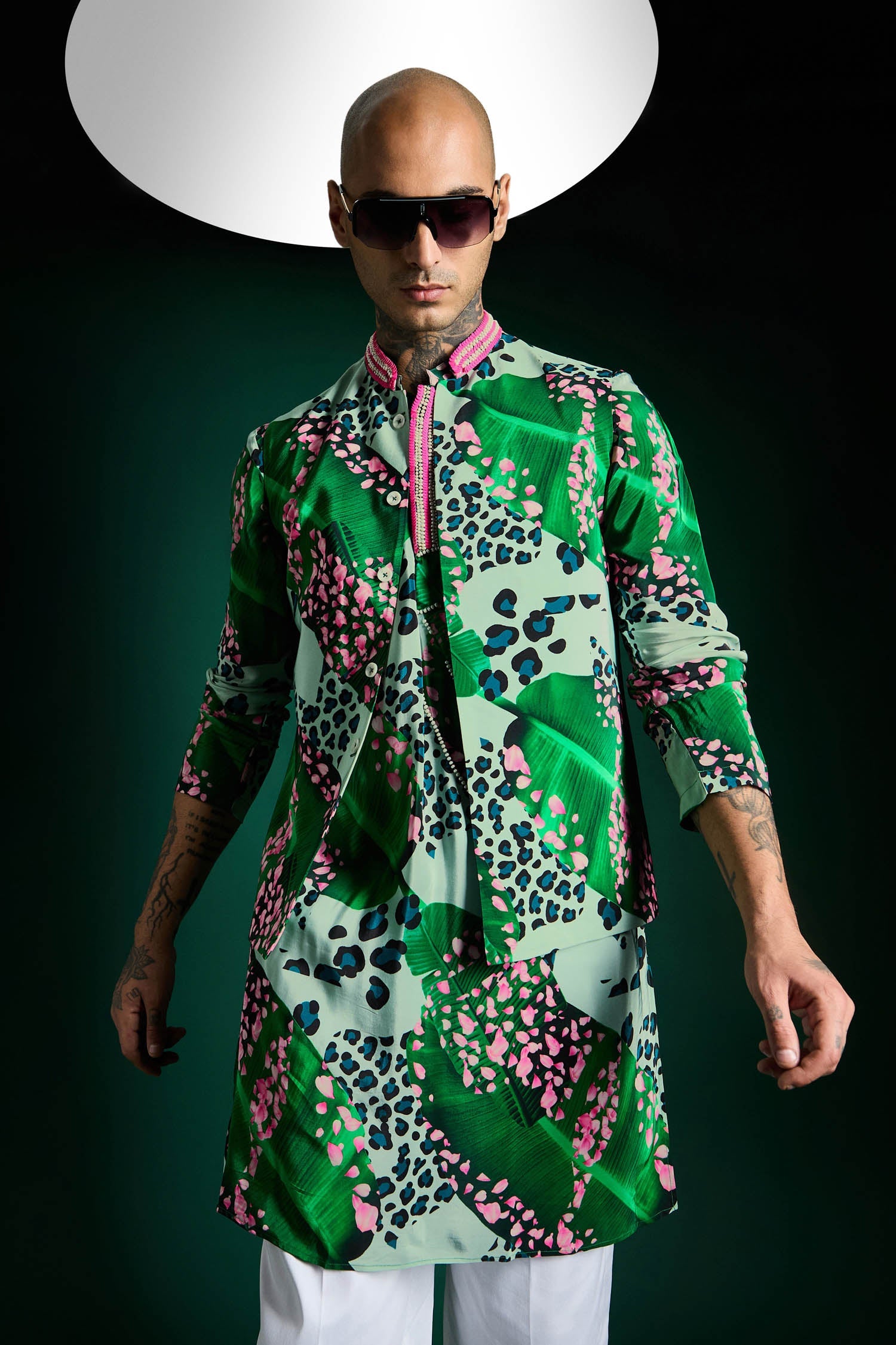 Banana Leaf-hand Embroidered Designer Bundi