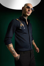 Champagne - Hand Embroidered Designer Shirt