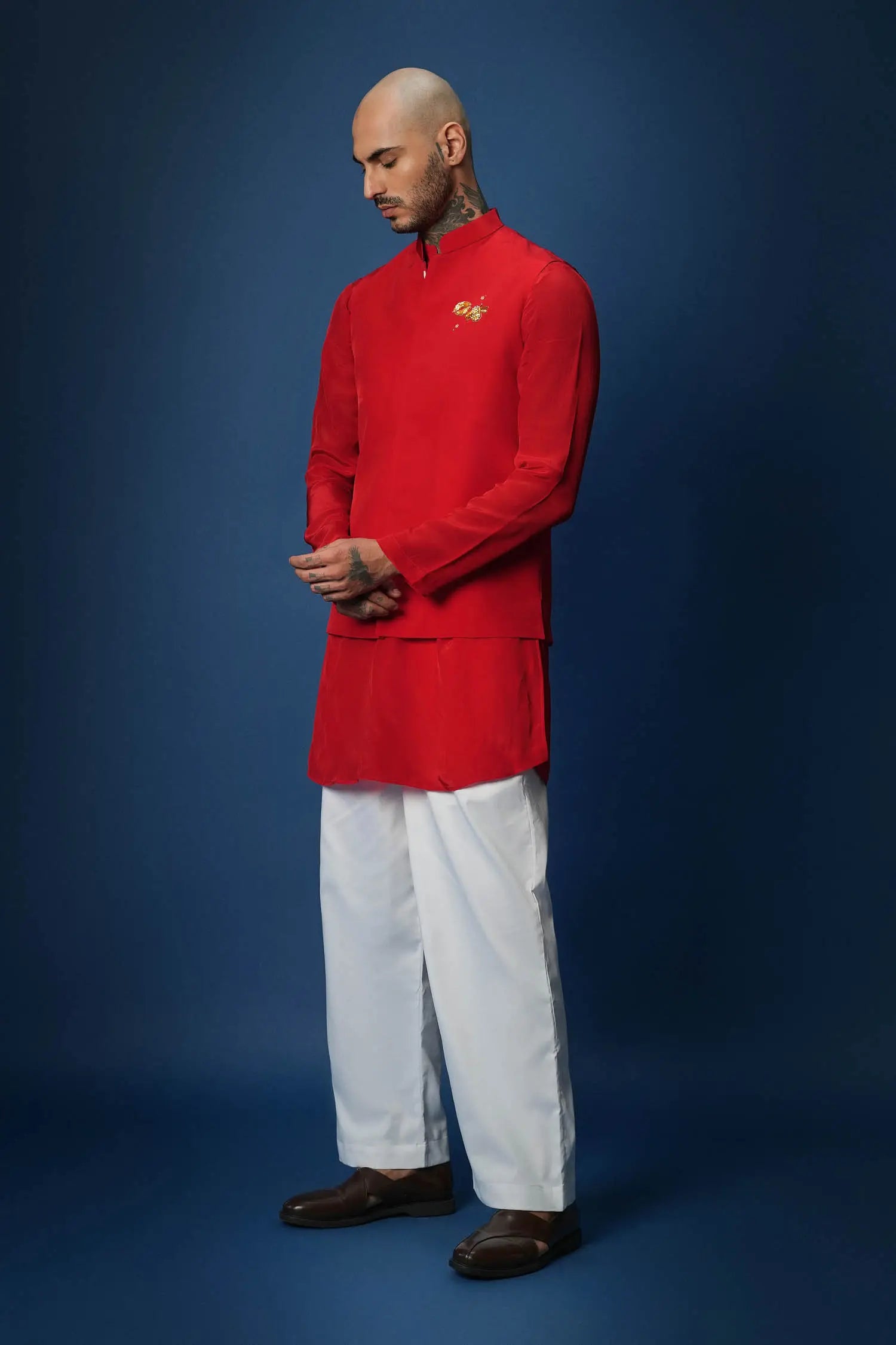 Bride Squad Hand Embroidered Bundi Set - Red