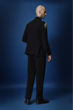 Eagle Hand Embroidered Bandhgala - Black