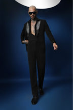 Avian Hand Embroidered Tuxedo - Black