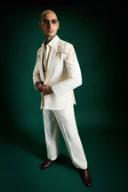 Shoulder Leaves - Hand Embroidered Designer Tuxedo