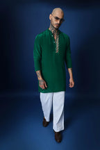 Groom Squad Hand Embroidered Kurta - Green