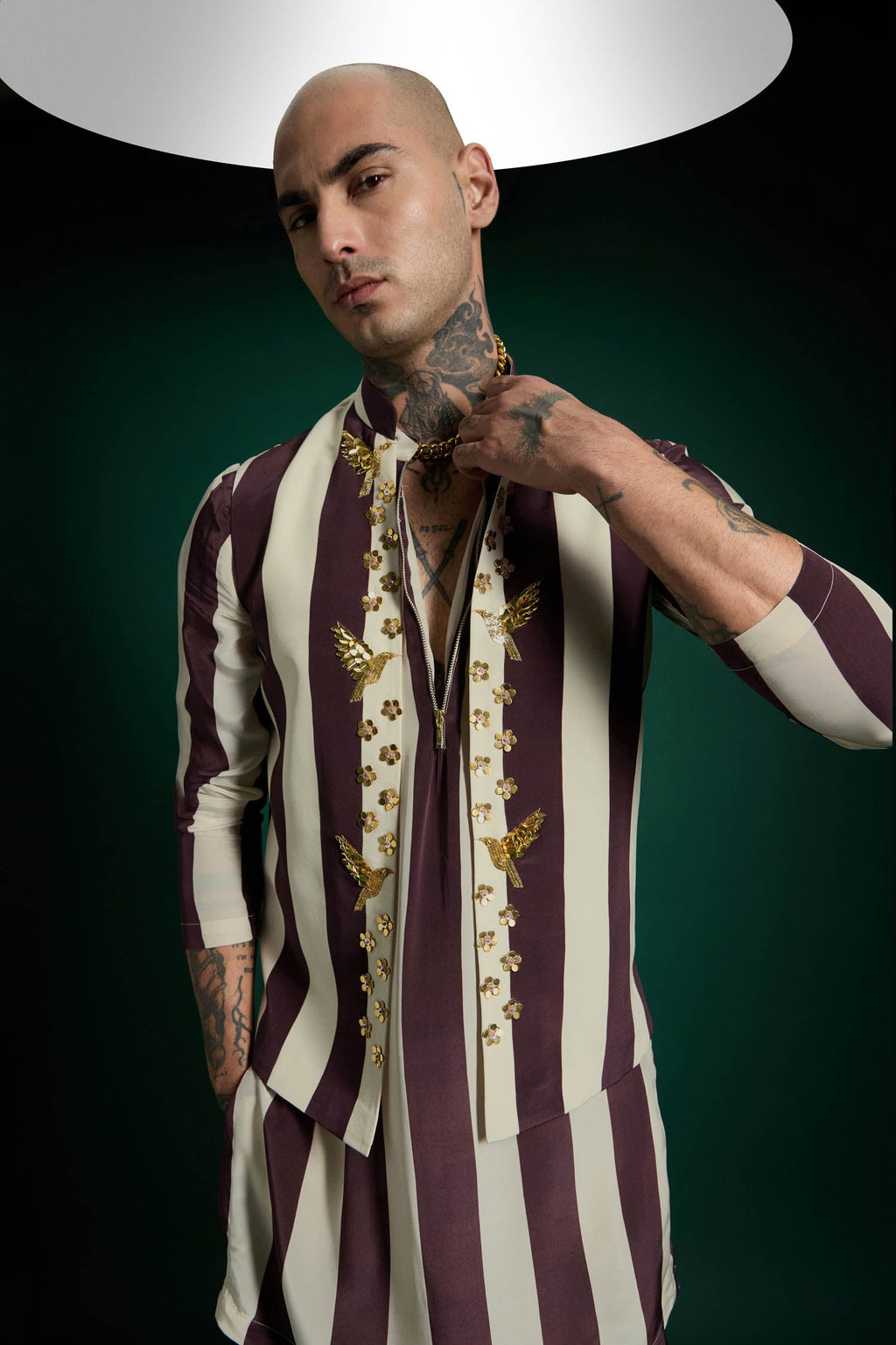 Crest- Hand Embroidered Designer Kurta Bundi