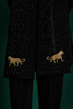 Bobcat Hand Embroidered Designer Shawl Set With Kurta And Pant