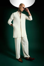 Cue Hand Embroidered Designer Kurta Set - Ivory