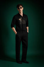 Sparkler Black - Hand Embroidered Designer Shirt