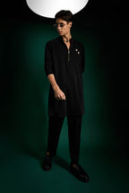 Disc Hand Designer Kurta - Black