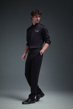 Winglet - Hand Embroidered Designer Shirt - Black
