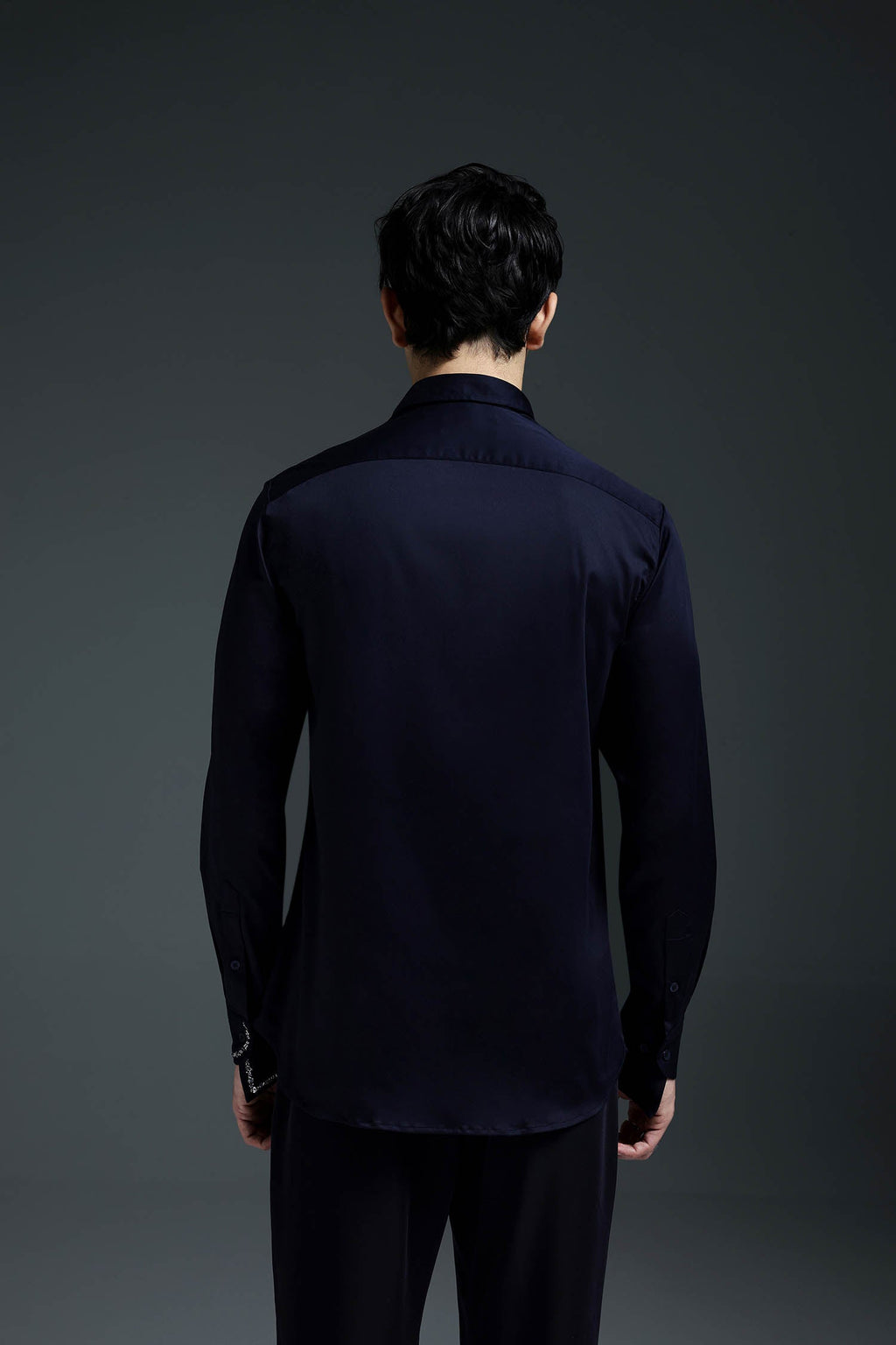 Sprinkle - Hand Embroidered Designer Shirt - Navy