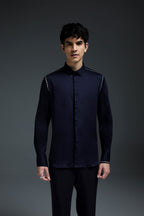 Sprinkle - Hand Embroidered Designer Shirt - Navy