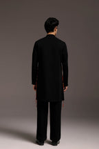 Cord (Ghungroo)- Hand Embroidered Designer Kurta Set - Black