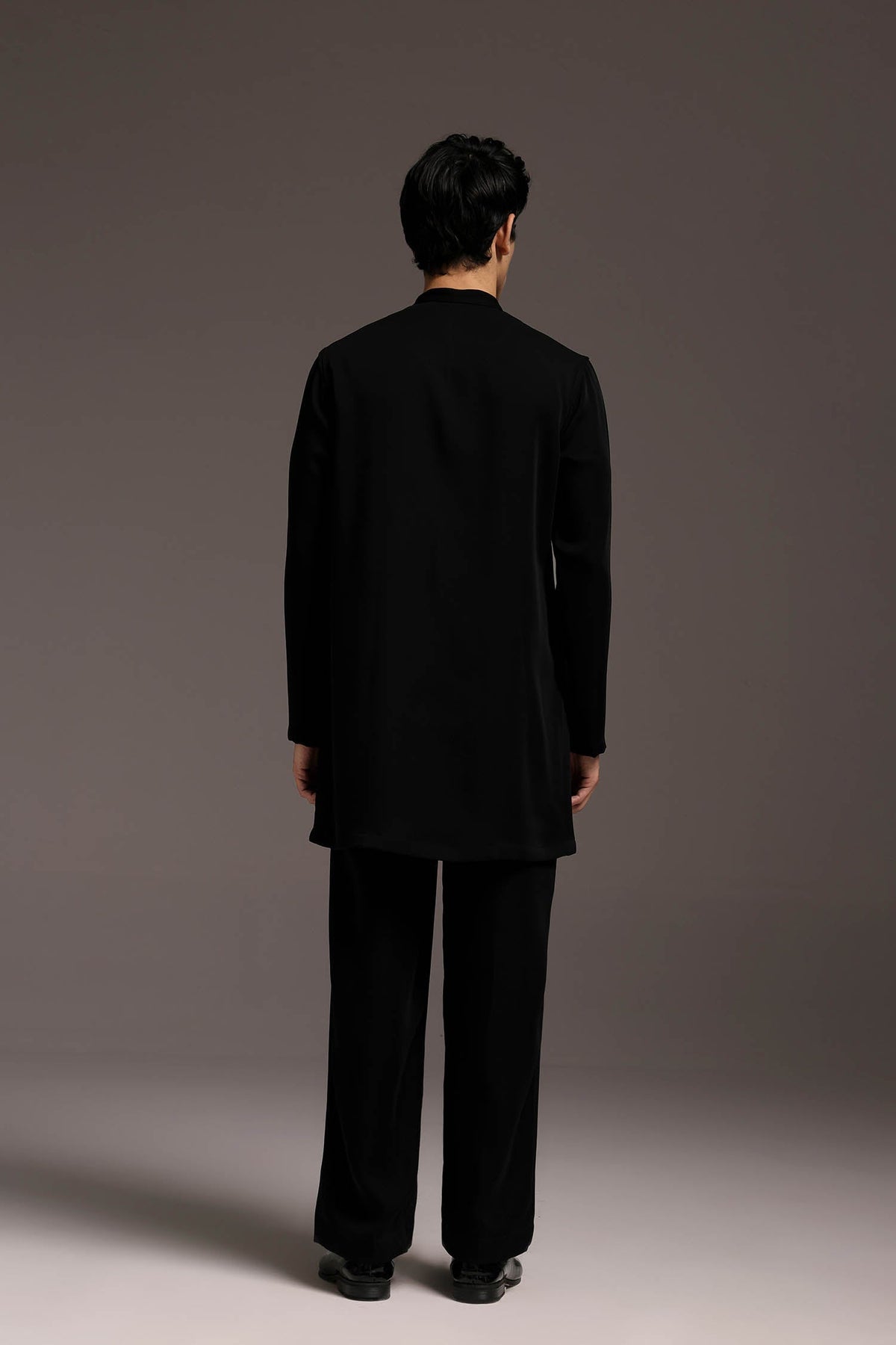 Emerald Fringe - Hand Embroidered Designer Kurta - Black