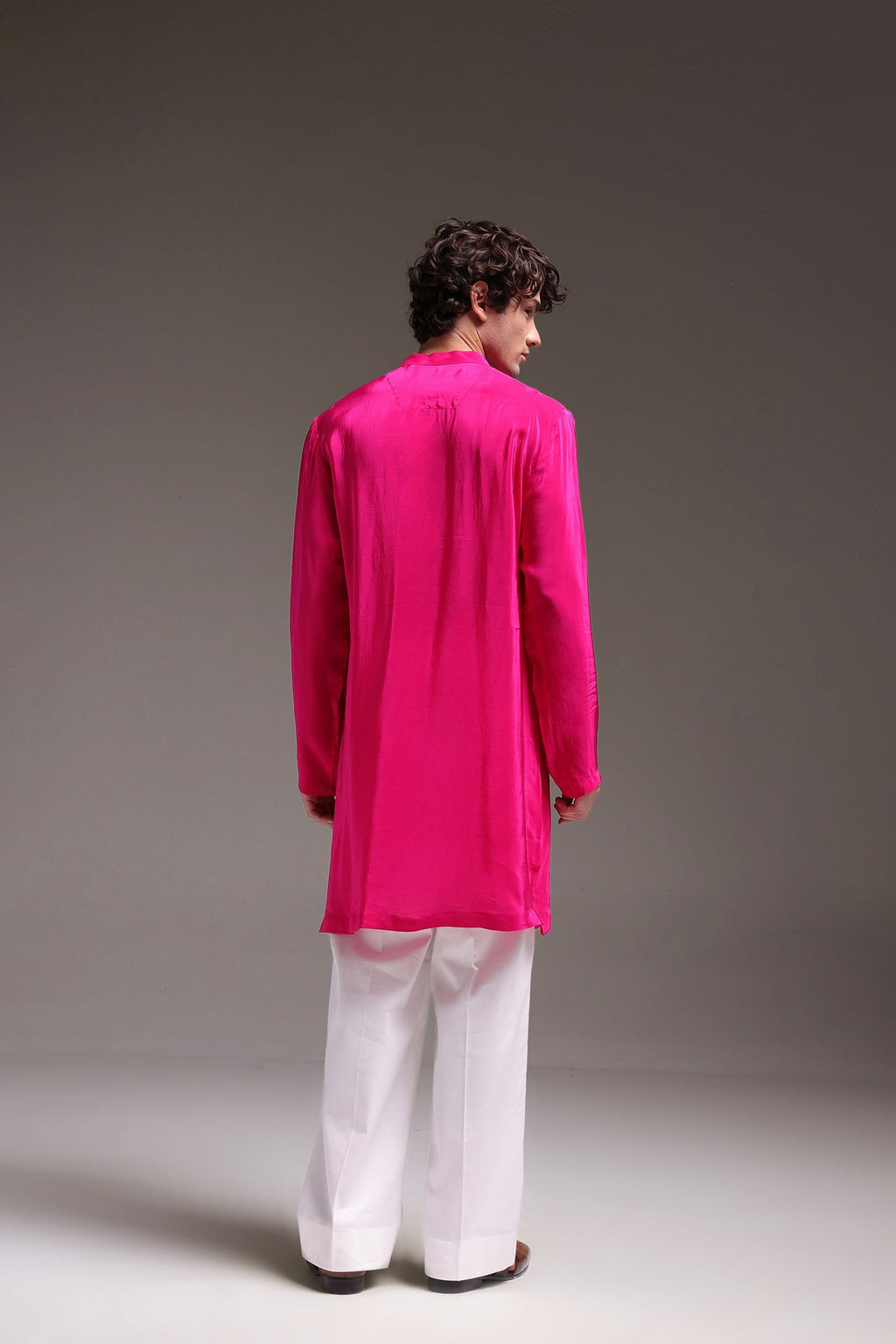 HeartThrob (Rhinestone) - Hand Embroidered Designer Kurta - Hot Pink